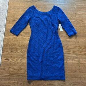 Women’s Laundry 3/4 sleeve lace shift dress in royal blue size 4
